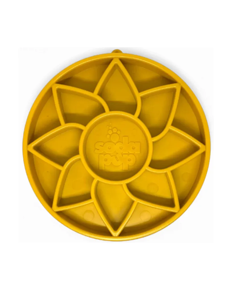 Sunflower Shallow Slow Feeder Tray for Dogs (Made in the USA)