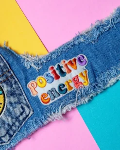 Sunshine Positivity Denim Dog Harness (Made in the USA) (FINAL SALE)