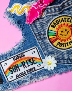 Sunshine Positivity Denim Dog Harness (Made in the USA) (FINAL SALE)