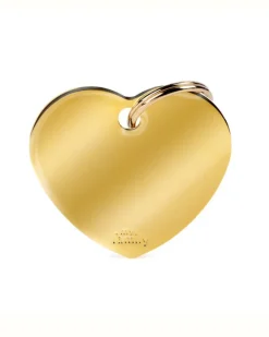 Sweet Heart in Golden Brass Custom Pet ID Tag