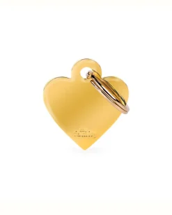 Sweet Heart in Golden Brass Custom Pet ID Tag