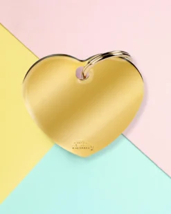 Sweet Heart in Golden Brass Custom Pet ID Tag
