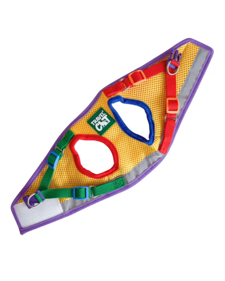 "The True Adventurer" Reflective Cat & Kitten Harness and Leash in Multicolor