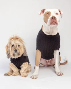 The Uptown Cable Knit Sweater in Black Cashmere (Made in NYC)