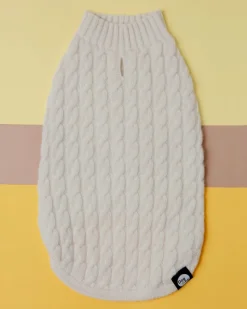 The Uptown Cable Knit Sweater in Natural Merino Wool (Made in NYC)