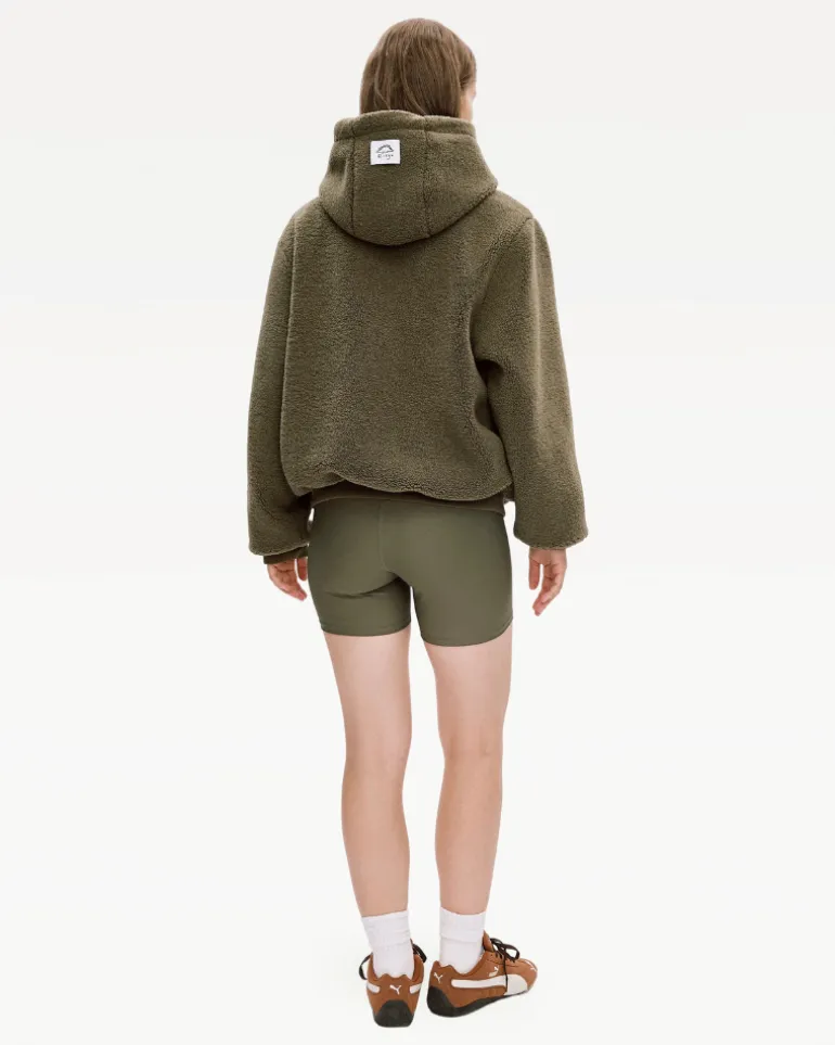 Unisex Fleece Hoodie with Built-In Kangaroo Pouch Dog Carrier in Olive