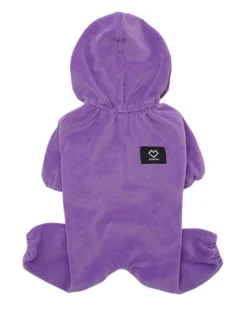 Velour Coverall Onesie for Dogs - Regular Fit (in Purple, Ivory, or Black) (FINAL SALE)