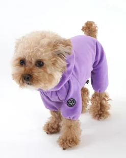 Velour Coverall Onesie for Dogs - Regular Fit (in Purple, Ivory, or Black) (FINAL SALE)