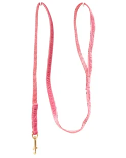 Velvet Dog Leash Primrose Pink (Made in the USA) (FINAL SALE