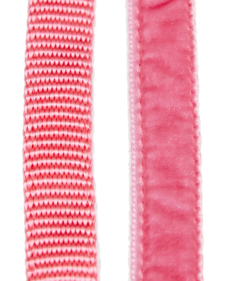 Velvet Dog Leash Primrose Pink (Made in the USA) (FINAL SALE