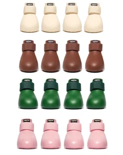 WagWellies Waterproof Dog Boots (in Green, Yellow, Pink, or Bone)