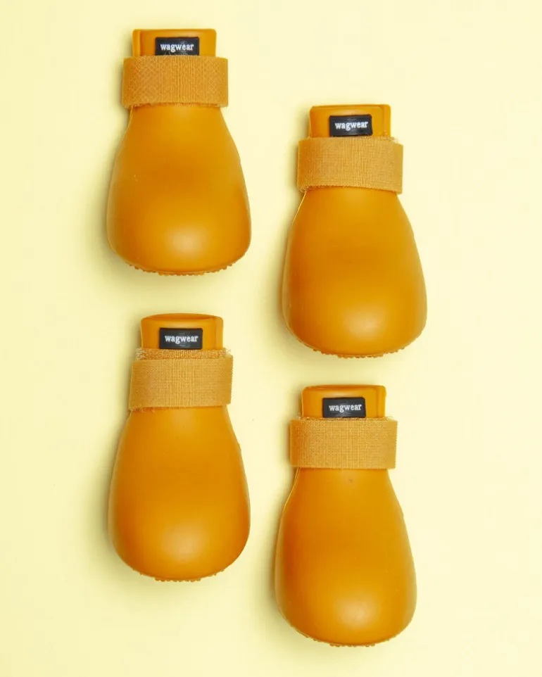 WagWellies Waterproof Dog Boots (in Green, Yellow, Pink, or Bone)
