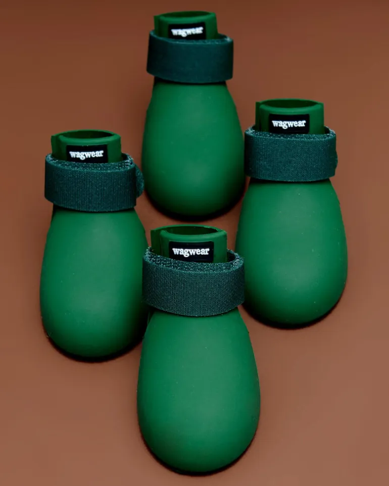 WagWellies Waterproof Dog Boots (in Green, Yellow, Pink, or Bone)