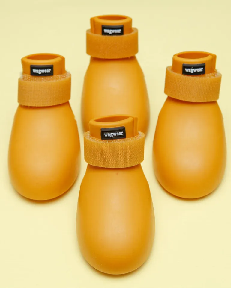 WagWellies Waterproof Dog Boots (in Green, Yellow, Pink, or Bone)