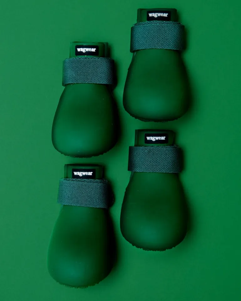 WagWellies Waterproof Dog Boots (in Green, Yellow, Pink, or Bone)