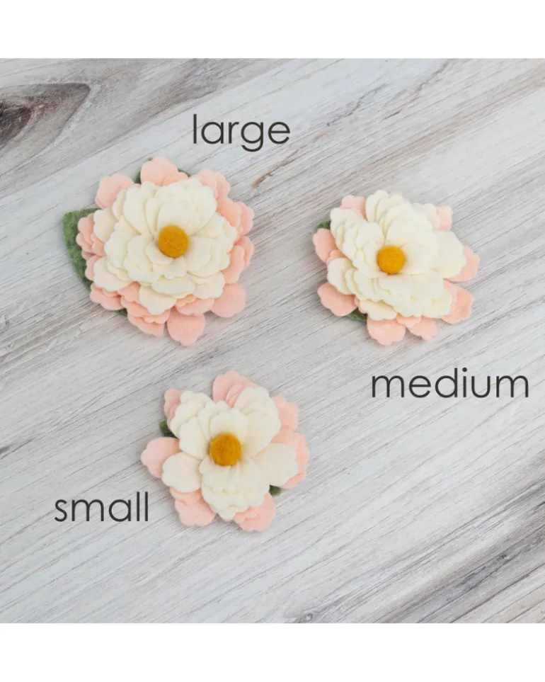 Water Lily Dog Collar Flower In Cream (Made in the USA)