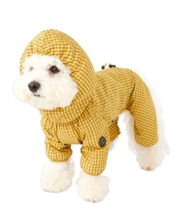 Waterproof Check Rain Coverall for Dogs