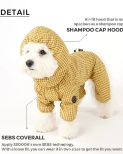 Waterproof Check Rain Coverall for Dogs