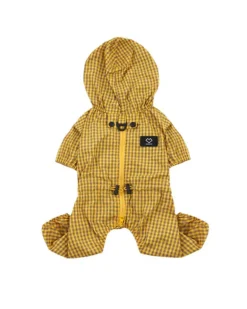 Waterproof Check Rain Coverall for Dogs