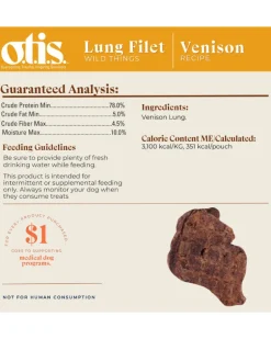 Wild Things Venison Lung Filets Dog Treat