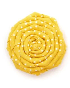 Yellow Polka Dot Flower Dog Bow
