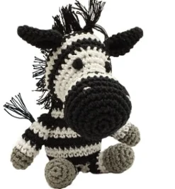 Zebra Organic Knit Dog Toy