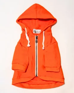 Zip-Up Dog Hoodie in Orange (FINAL SALE)
